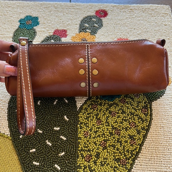 Patricia Nash Leather Roll Case Wristlet/Makeup Roll - Picture 1 of 8